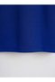 Women's Oversize Crew Neck Plain Crop T-Shirt – Cobalt Blue - 3