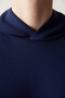 Navy Blue Hooded Silky Feel Sweatshirt - 6