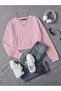 Women's Basic Crop Oversize Sweatshirt with Fleece Inside – Pink