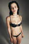 Black Satin Lace Detailed Candy Bra - Privee Collection