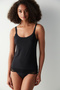 Black Undershirt with Cotton Lace Detail - 2