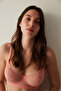 Salmon Color Underwire Non-Pad Lace Detailed Bra - 4