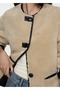 Appliqued Fur Look Coat - 8