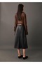 Leather Look Midi Skirt - 4