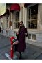 Burgundy Belted Premium Stamp Coat - 2