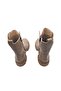 Genuine Leather Tan Lace-Up and Zippered Women's Boots - 8