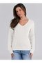 Riviera 100% Cotton V-Neck Women's Sweater - 6