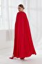 Multi Chiffon Cape Dress Red - 4