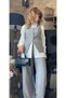 Women's Linen Square Collar Vest and Pants Two-Piece Set, Hijab Compatible Vest and Pants Two-Piece Set - 6