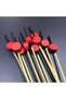 Bamboo toothpick with red beads 12 cm 10 pieces yy-007