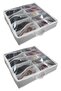2 Pieces Striped Model - Shoe Organizer 10 Compartment Storage Bag 58X58X12Cm