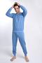 Cotton Fabric Vyaka Wide Cut Men's Pajamas with Waist-Arms and Ribbed Cuffs - 2