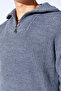 Oversize Half Zippered Knitted Pattern Soft Textured Men's Sweater |   Anthracite Manw 519913 -1 - 4