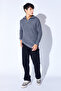 Oversize Half Zippered Knitted Pattern Soft Textured Men's Sweater |   Anthracite Manw 519913 -1 - 3