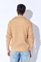 Oversize Half Zippered Knitted Pattern Soft Textured Men's Sweater |   Mink Manw 519913 -1 - 5