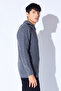 Oversize Half Zippered Knitted Pattern Soft Textured Men's Sweater |   Anthracite Manw 519913 -1 - 7