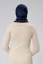 Women's Hijab Luxury Combed Cotton Shawl – Non-Slip, Soft, All-Season Use Shawl Navy Blue - 3