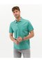 Green Regular Fit 100% Mercerized Cotton Buttoned Polo Collar Basic T-Shirt 50262668-Vr016 - 3