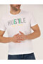 White Slim Fit Printed Crew Neck T-Shirt 50262662-Vr013 - 6