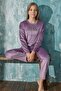 Lilac Wild Patterned Exclusive Velvet Girl's Pajama Set