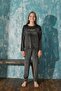 Khaki Wonderful Patterned Exclusive Velvet Girl's Pajama Set - 3