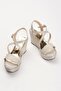 Women's Gold Special Edition Wedge Heeled Sandals - 2