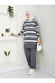Wonderful Striped Knitwear, Comfortable and Stylish Trousers, Two-Piece Suit - 3