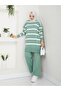 Wonderful Striped Knitwear, Comfortable and Stylish Trousers, Two-Piece Suit - 5