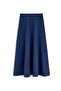 Long Flared Scuba Skirt Blue