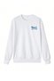 Women's White Seawave Boats Printed Crew Neck Oversize Sweatshirt - 3