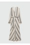 Striped Tie Detailed Dress - 3