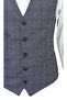 Men's Vest V Neck Navy Blue Plaid 50656 - 4
