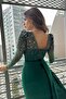 Stone Embroidered Long Tulle Sleeve and Allerli Crepe Design Evening Dress Full Pattern - 7