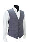 Men's Vest V Neck Navy Blue Plaid 50656 - 2