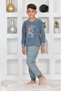 New Season Autumn/Winter Boys Basketball Patterned Fleece Pajama Set 4530 - 6