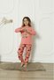 New Season 100% Cotton Girl's Waiter Long Sleeve Fruit Figured Combed Cotton Pajamas Set 6072 - 3