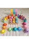 Montessori Matching Board Cylinder Ring Peg Baby Bowl Cube Set - 9 Colors - 6