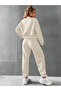 Basic Plain Winter 3 Thread Thick Tracksuit Set - Crew Neck High Waist Unisex Set - 3