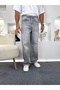 Gg Baggy Jeans with Removable Belt in Light Gray