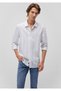 Linen Blend Striped White Shirt Regular Fit 0210843 -85873 - 2