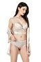 Ivory Bustier Triple Satin Nightgown Babydoll Shorts Set 7655
