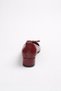 Beatrix Burgundy Color Patent Leather Short Heeled Women's Shoes - 9
