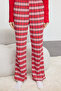 Kırmızı %100 Pamuklu Ekoseli Uyku Bantlı Örme Pijama Takımı THMAW25PT00181 - 3