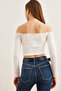 Women's White Beaded Textured Crop Blouse Blz- 19002753 - 7