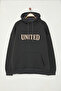 Büyük Beden Antrasit Oversize İçi Polar/Sıcak Tutan Nakışlı Sweatshirt TMNAW25AO00057 - 5