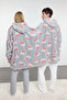 Unisex Couple/Çift Gri Baskılı Wellsoft Kışlık Örme Sabahlık THMAW25SB00014 - 5
