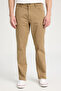 Regular Fit Regular Cut Normal Waist Straight Leg Men's Camel Stretch Trousers - 5