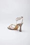 Women's Gold Summer Thin Heeled Shoes - 2