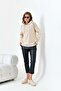 Women's Hooded Sweater Beige 20753 - 6