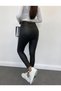 Black High Waist Ribbed Recovery Matte Leather Leggings - 6